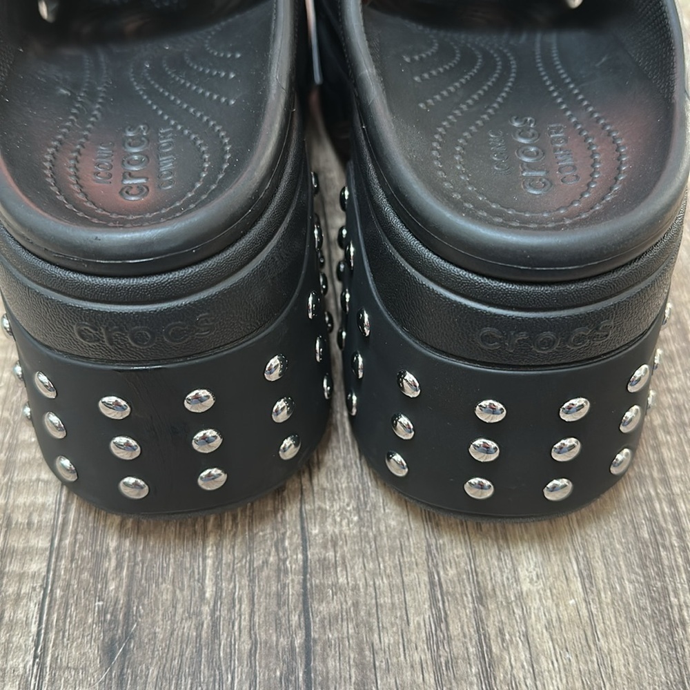NWT Crocs Siren Studded Clog Heel Black Women's Size 13 Men’s Sz 11 - Picture 13 of 15